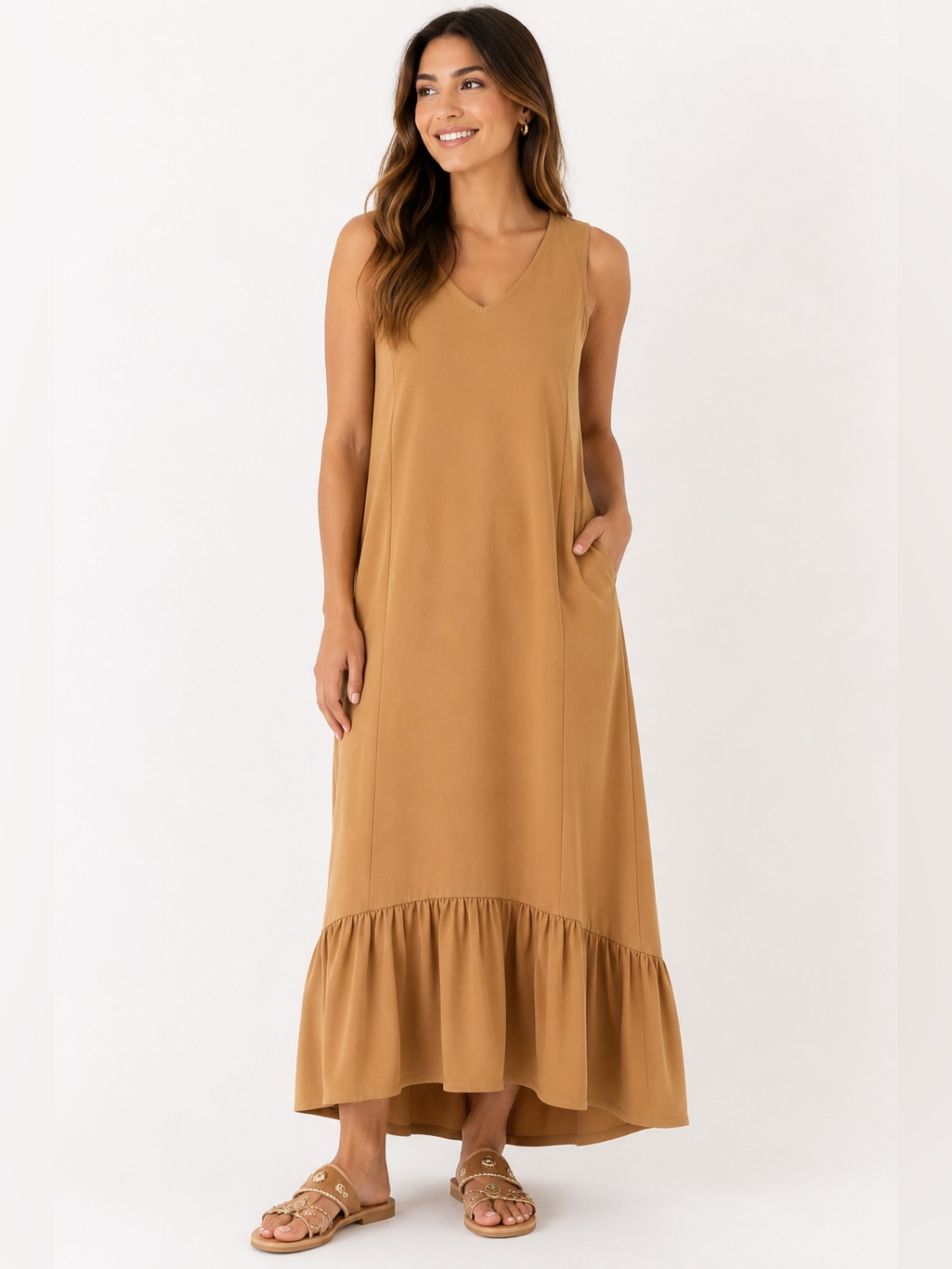 Isaac Mizrahi Live Maxi Dress Sz Xl Regular Essentials Sleeveless Nwot # C857